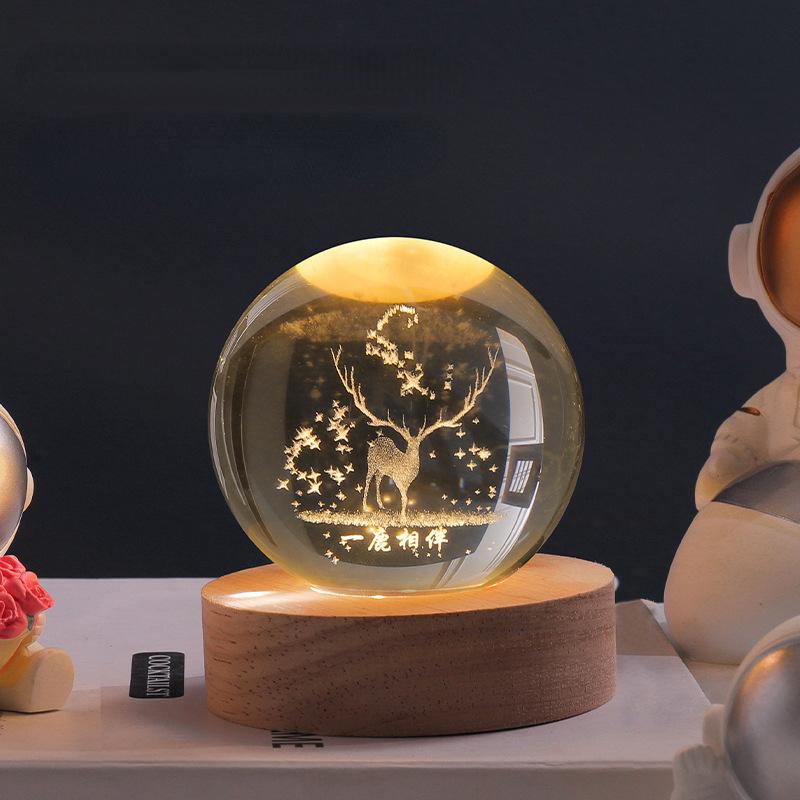 3D-Kristallipallo LED-Valolla, Maaginen Tunnelma Decor - Image 10