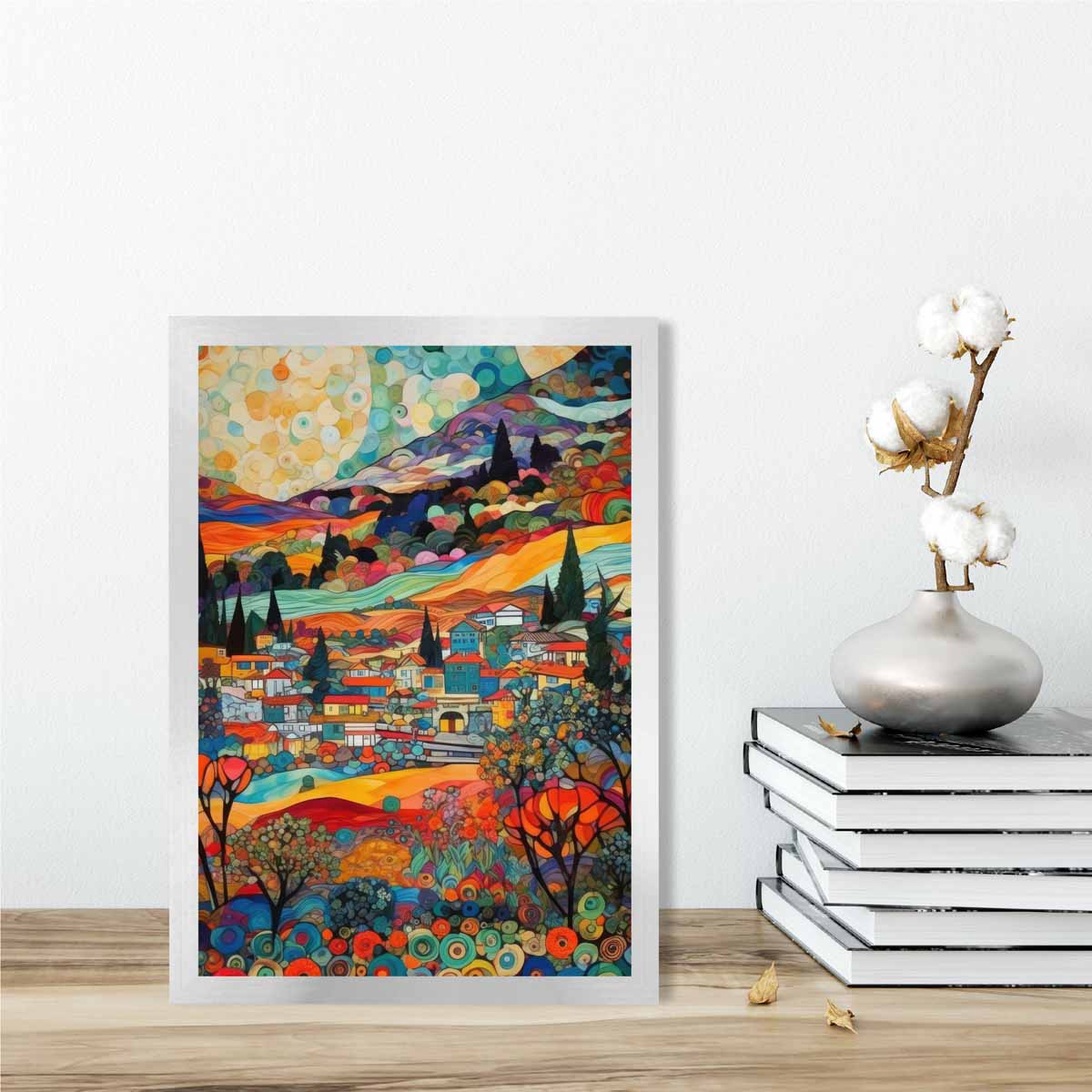 Abstrakti Taideprintti Kaupunkimaisemalla Boho Tyylinen Decor - Image 3