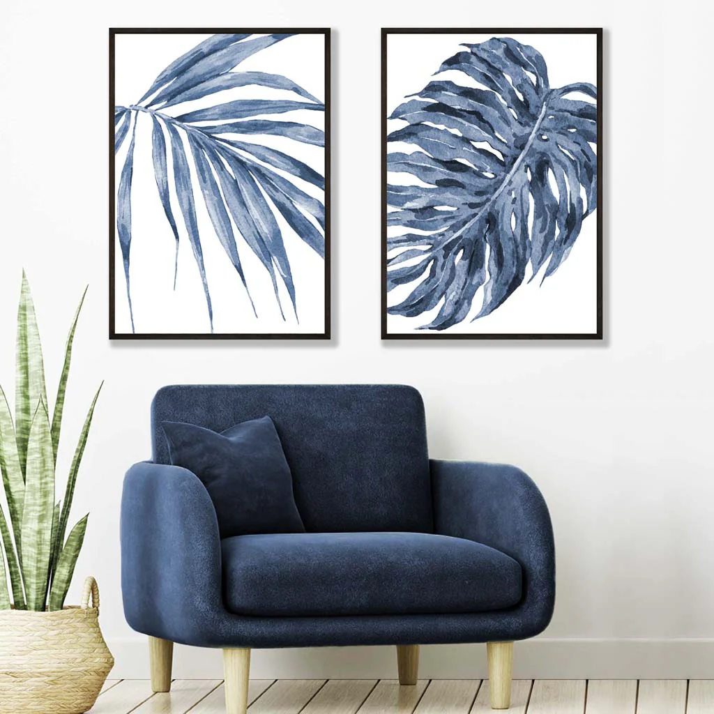 Akvarellikehyssarja Blue Monstera Papyrus - Image 2