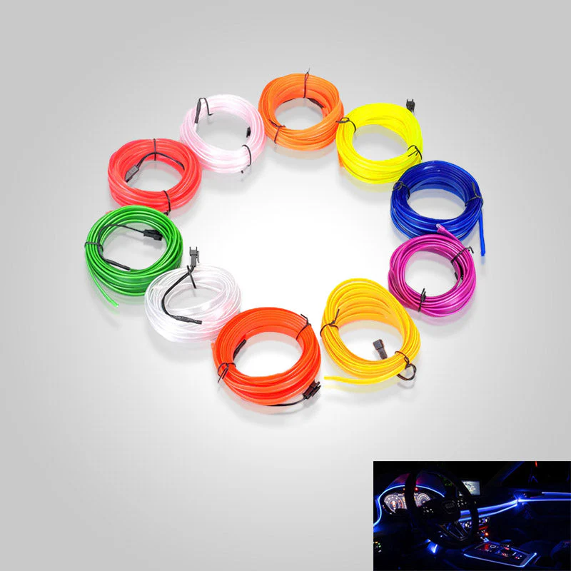 Auton Neonvalaistuspaketti USB-liitännällä Muokattavalla Valokaapelilla - Image 4