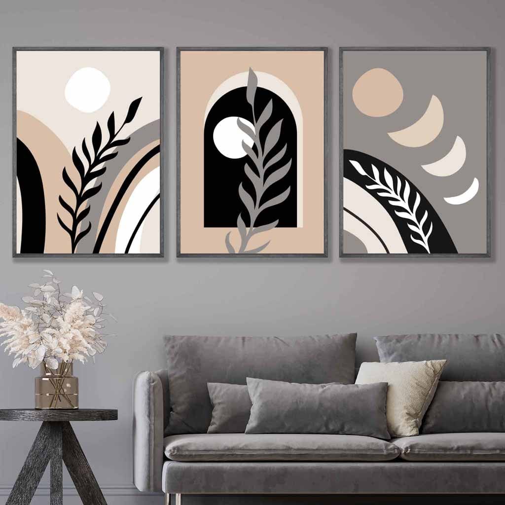 Boho Abstract Seinätulosteet Setti Kolme Taideprinttiä - Image 2