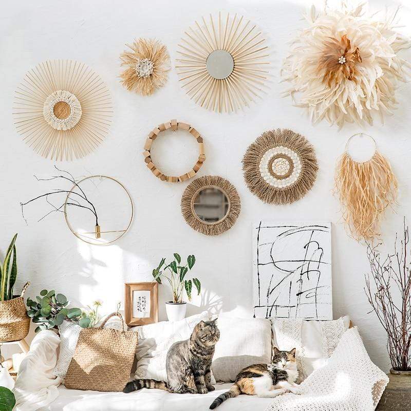 Boho-tyylinen koristeellinen seinäpeili - Image 4
