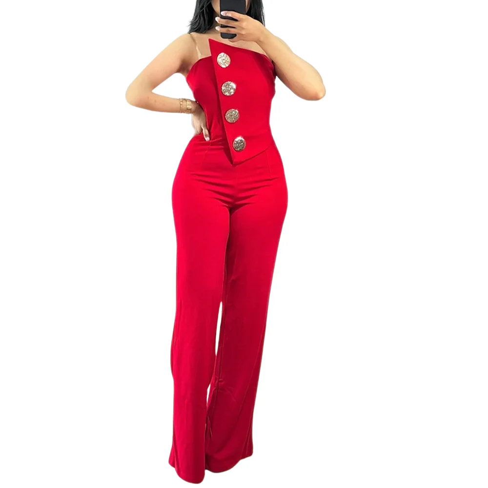 Epäsymmetrinen Bandeau olkaimeton Jumpsuit
