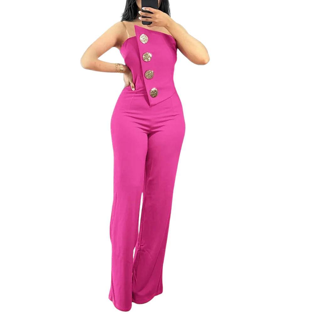 Epäsymmetrinen Bandeau olkaimeton Jumpsuit - Image 6