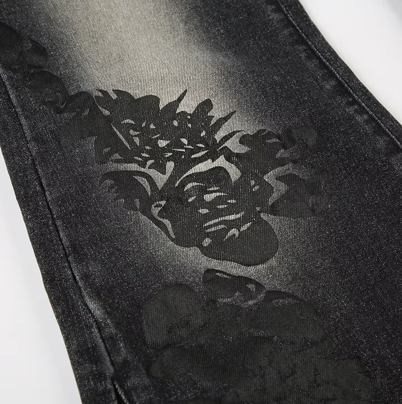 Floral Print Low Rise farkkuhousut - Image 7