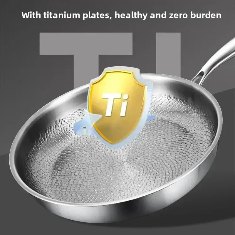 Induktio-yhteensopiva Paistinpannu Vasaralla Muotoiltu Titaaninen Ruokailuun - Image 5