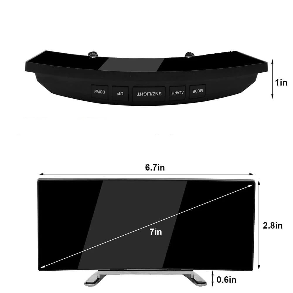 Kaareva LED-digitaalinen herätyskello - Image 6
