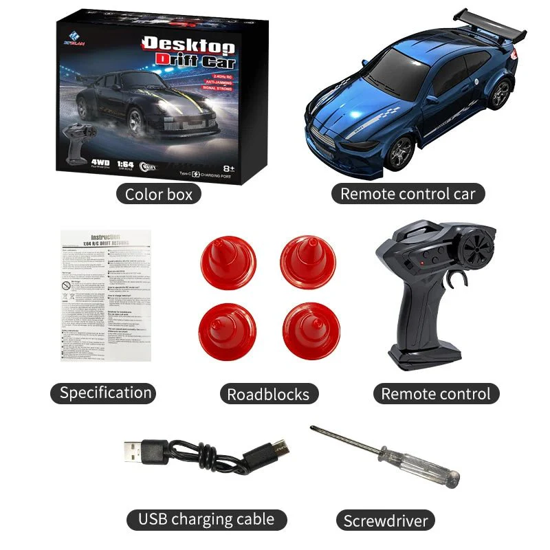 Kauko-ohjattava RC Auto Drift 1:64 Miniatyyri Tarkalla Kaukosäätimellä - Image 9