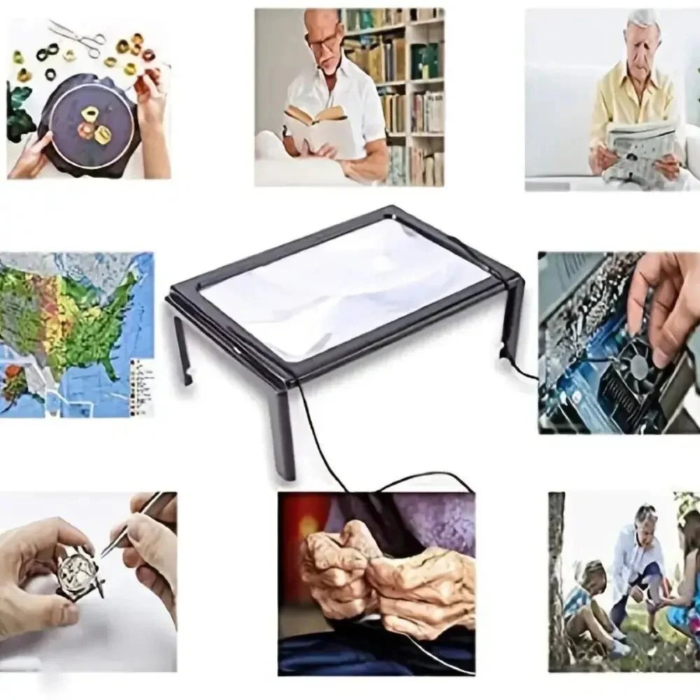 Käytännöllinen Pöytäsuurennuslasi LED-valolla Taitettava 3x Suurennus - Image 3