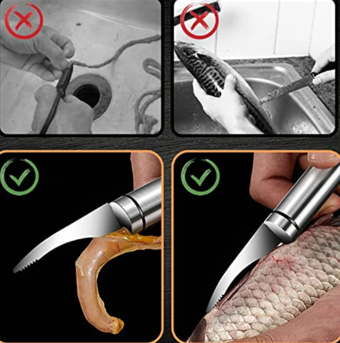 Keittiöveitsi 5-in-1 Rapuleikkuuveitsi Monikäyttöinen Ruoanvalmistus Työkalu - Image 5