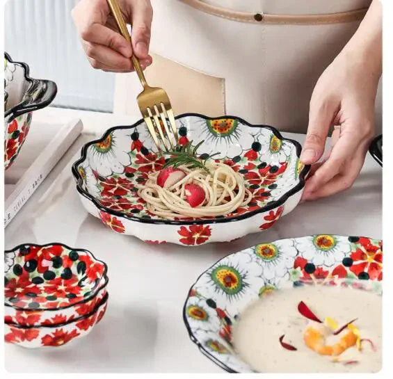 Kesäiset Kulhot Kukkakuviolla Monikäyttöiset Ruokailuun ja Juhlaan - Image 7