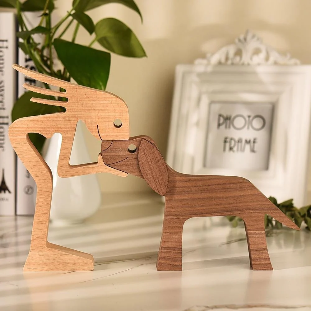 Koirahahmo Käsin Veistetty Taideteos Maalaismainen Decor - Image 3