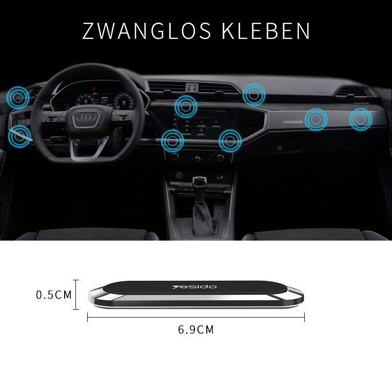 Kompakti Magneettinen Puhelinteline 360° Kääntyvä Käyttöön Autoon ja Kotiin - Image 5