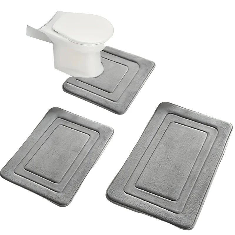 Kylpyhuoneen 3-osainen Memory Foam -matto setti