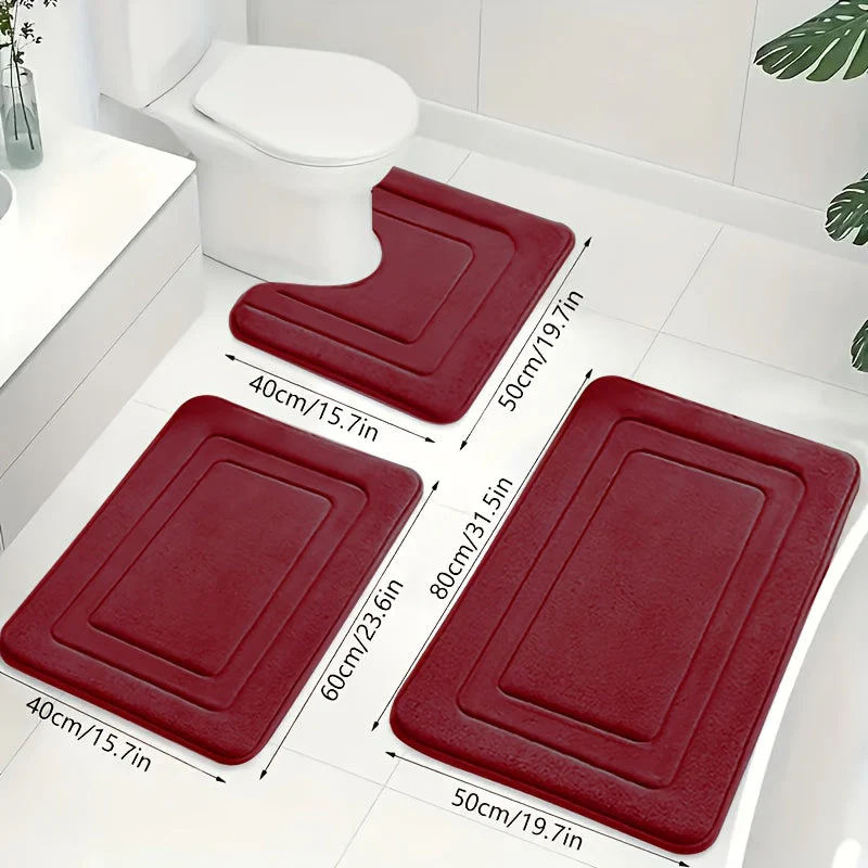 Kylpyhuoneen 3-osainen Memory Foam -matto setti - Image 11