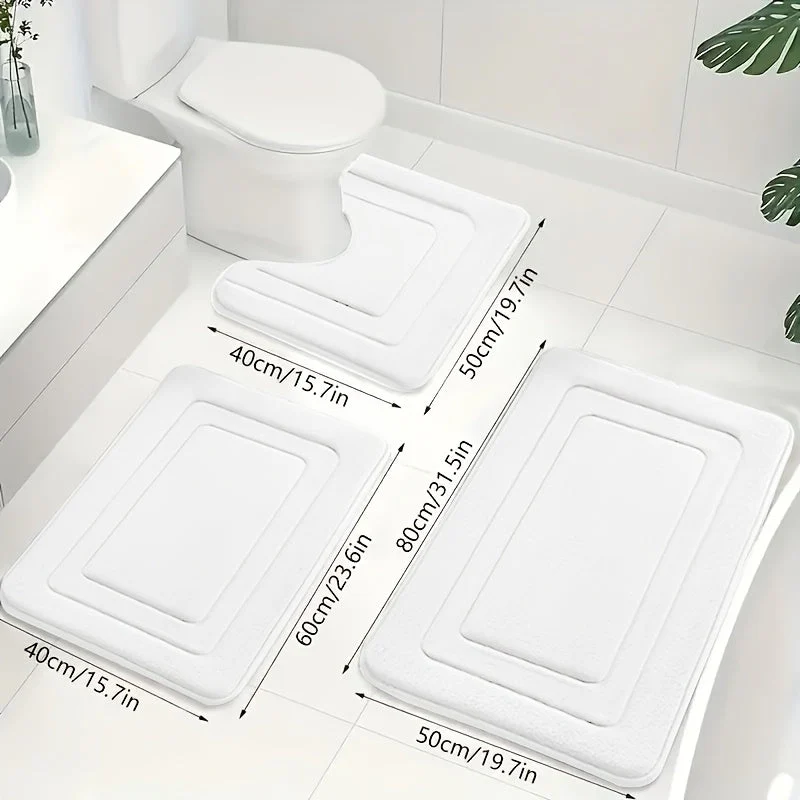 Kylpyhuoneen 3-osainen Memory Foam -matto setti - Image 12