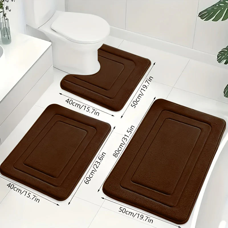 Kylpyhuoneen 3-osainen Memory Foam -matto setti - Image 13