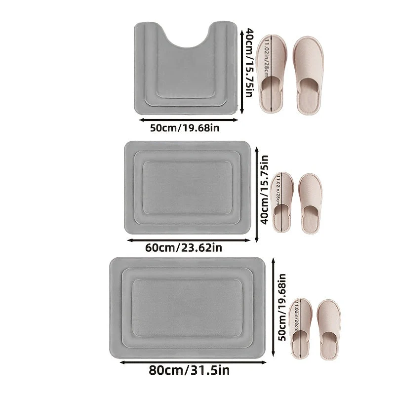 Kylpyhuoneen 3-osainen Memory Foam -matto setti - Image 4
