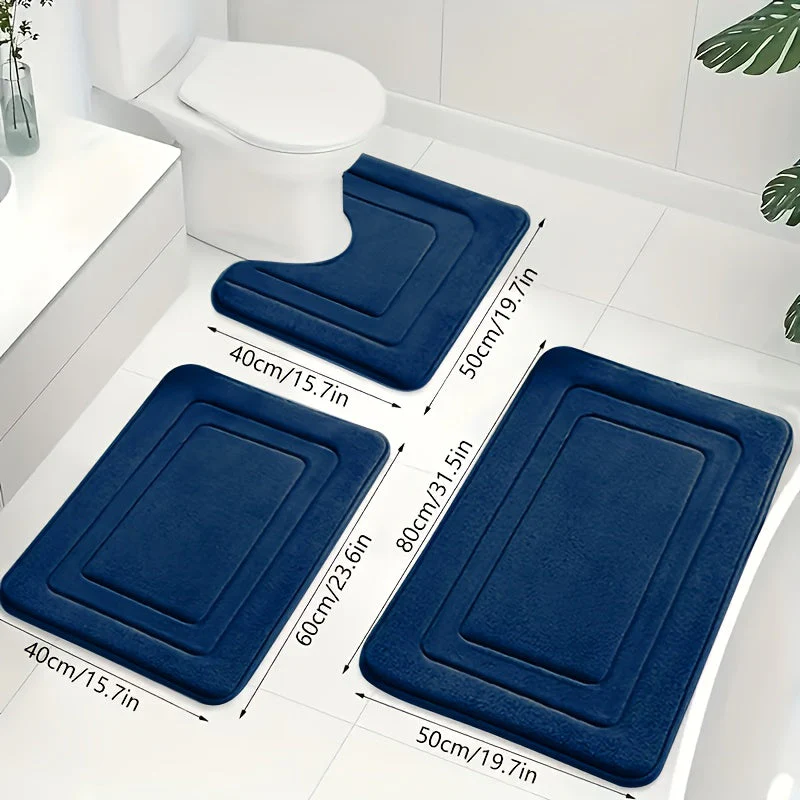 Kylpyhuoneen 3-osainen Memory Foam -matto setti - Image 9