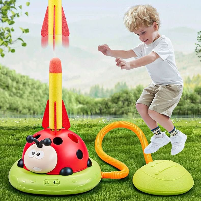 Lasten 3-in-1 Harjoitussetti Hyppynarulla, Renkaanheitolla ja Poljinraketilla - Image 3