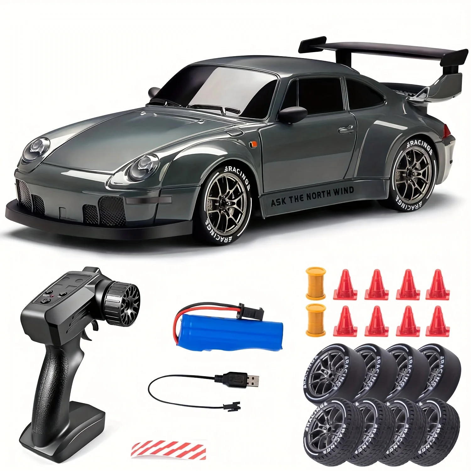 Lasten RC Drift Auto LED-valoilla 4WD - Image 4
