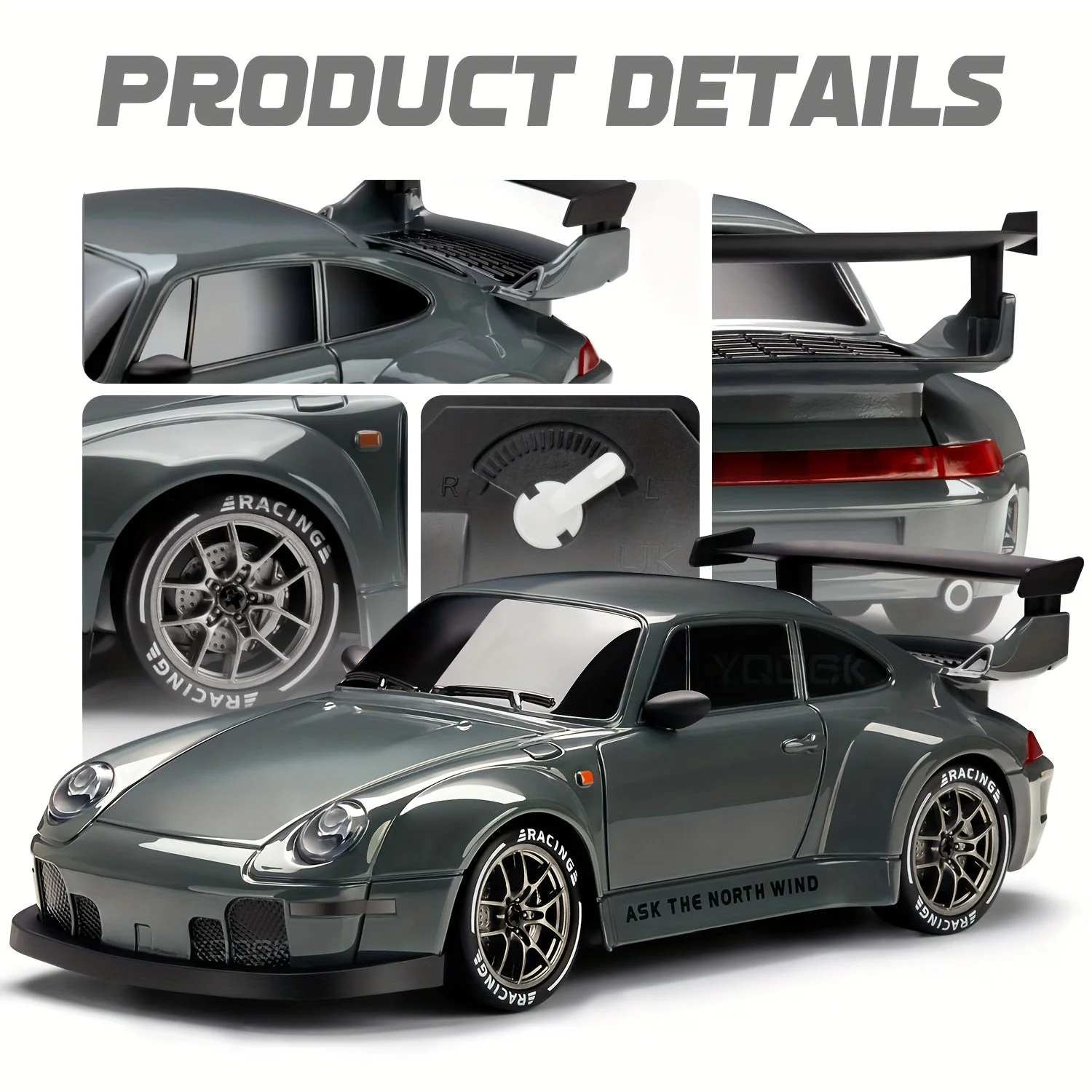 Lasten RC Drift Auto LED-valoilla 4WD - Image 8