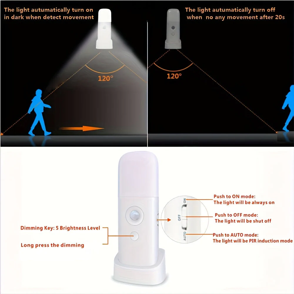 Liiketunnistimella varustettu LED-yölamppu säädettävällä kirkkaudella - Image 6