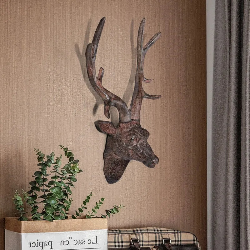 Maalaismainen Hirvenpään Seinäkori - 3D Koriste - Image 3