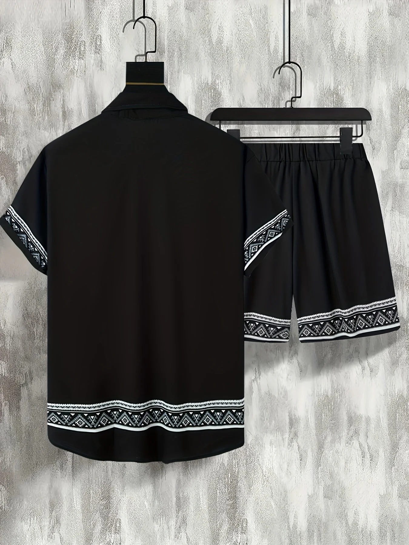 Miesten Boho Kesäsetti Rento Paita ja Shortsit - Image 4