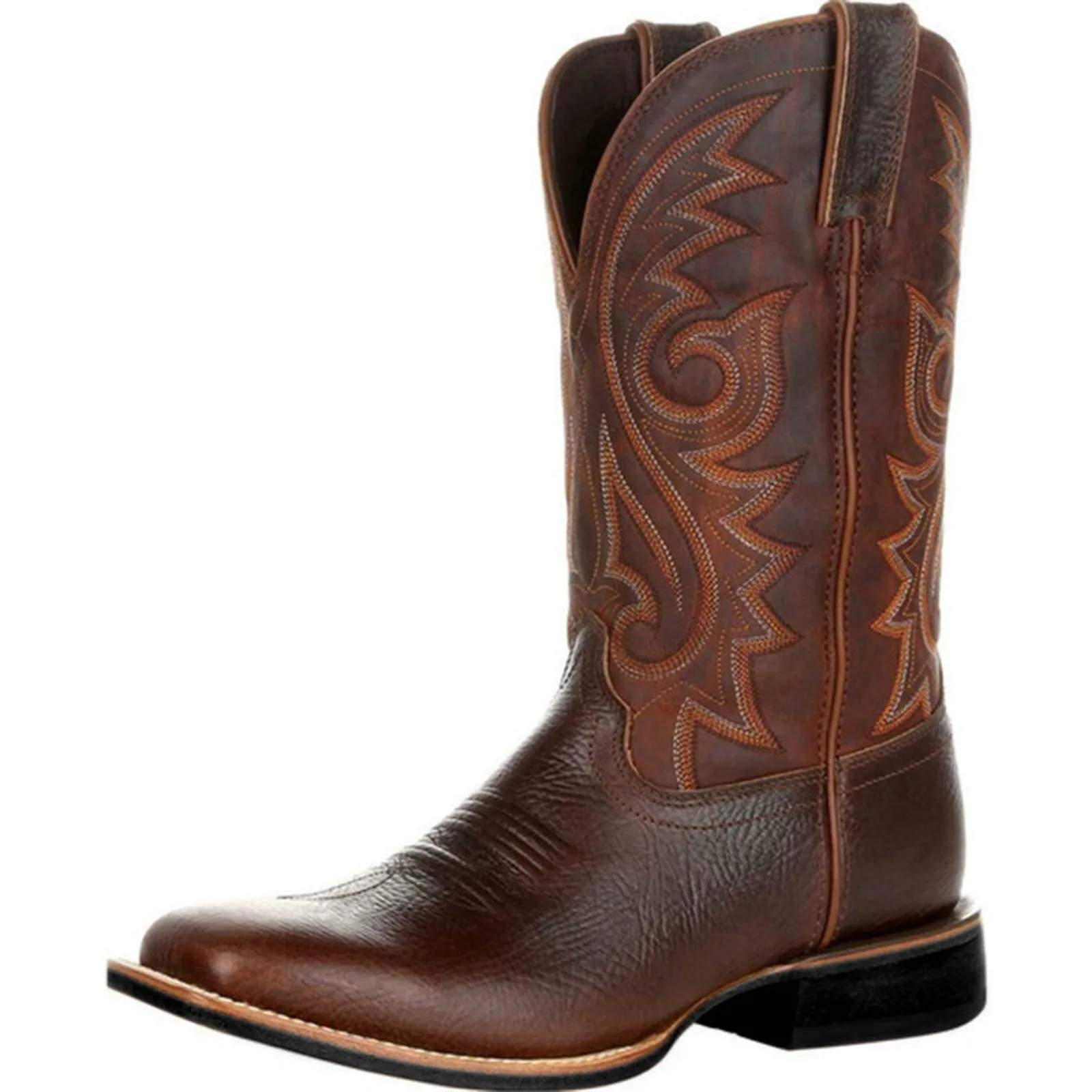 Miesten Cowboy Bootsit Brodeerattu Denim Retrotyyli - Image 2