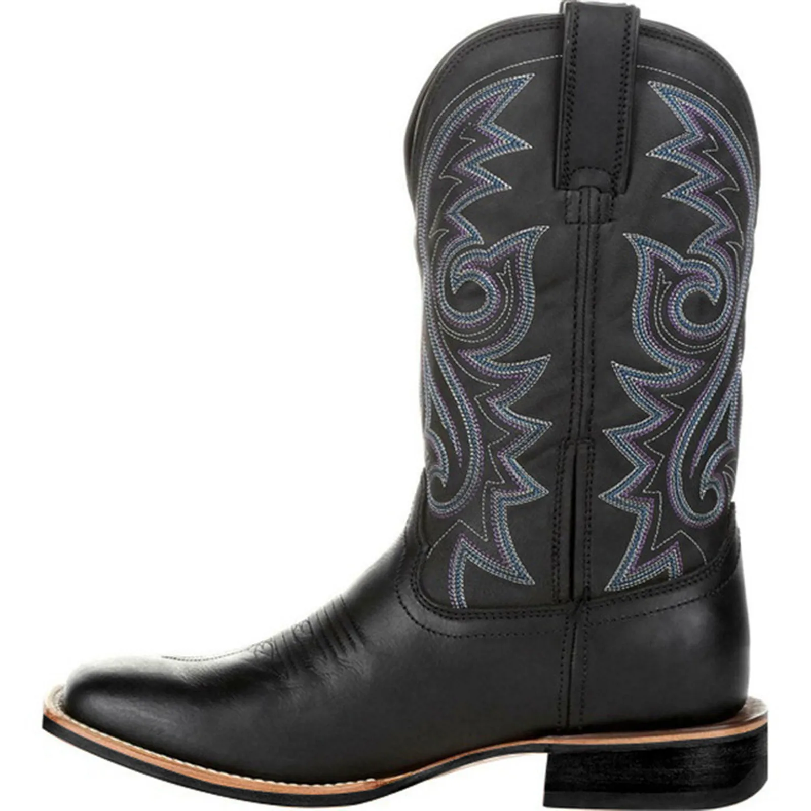 Miesten Cowboy Bootsit Brodeerattu Denim Retrotyyli - Image 5