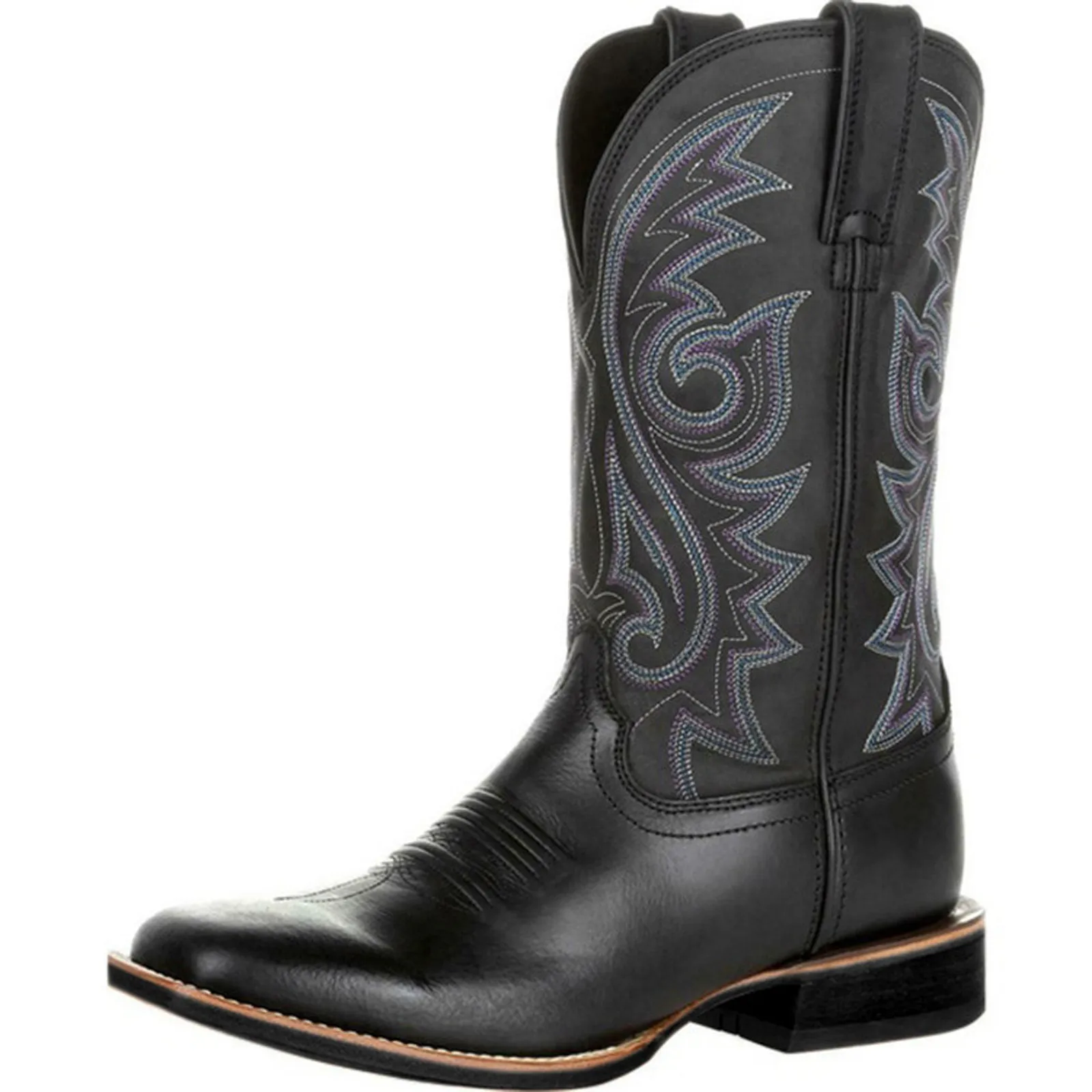 Miesten Cowboy Bootsit Brodeerattu Denim Retrotyyli - Image 6