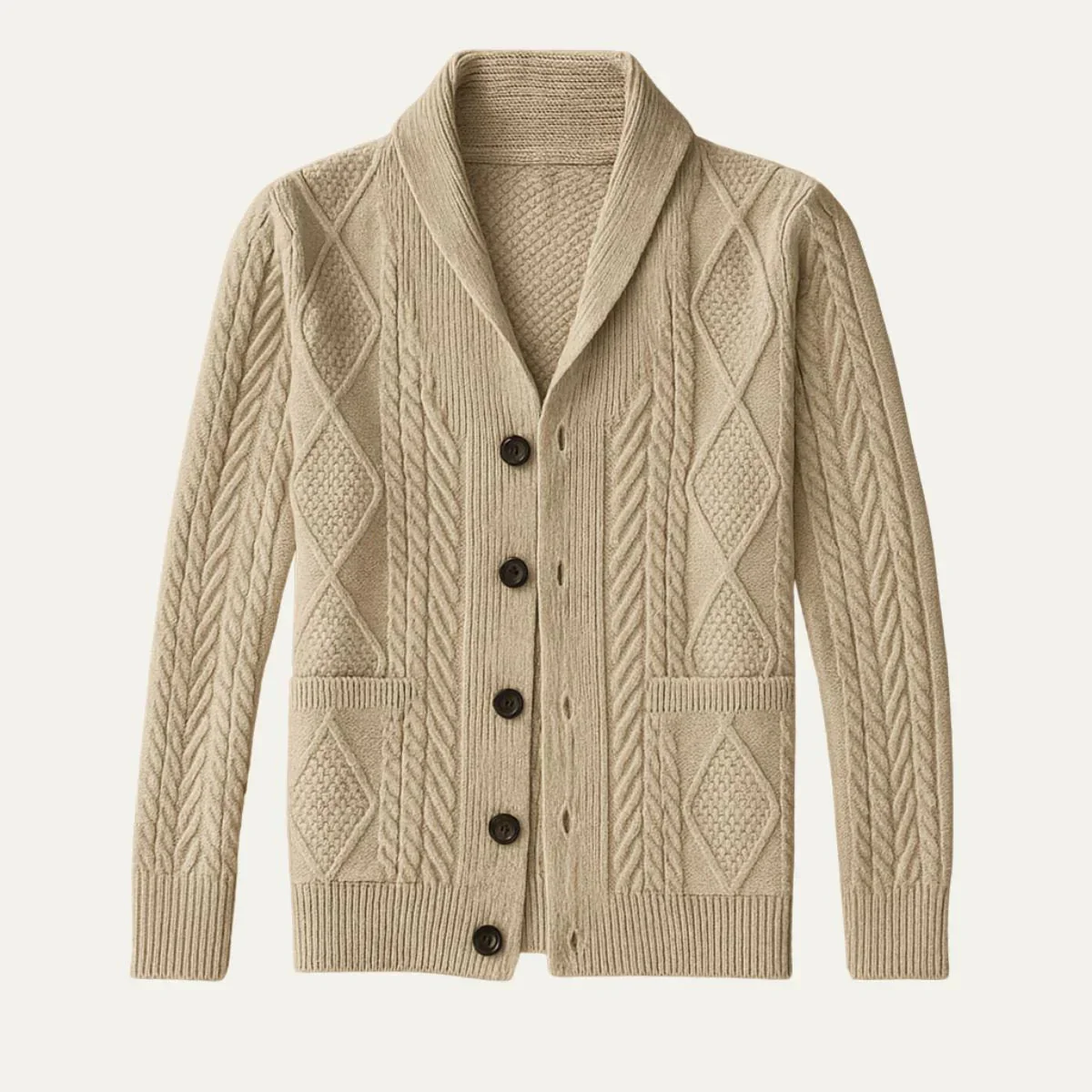 Miesten Tekokashmir Cardigan Rento Tyyli - Image 2