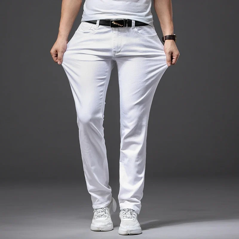 Miesten Classic White Slim Fit farkut - Image 3