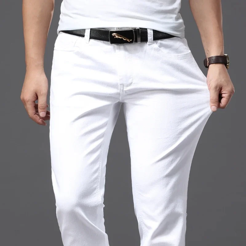Miesten Classic White Slim Fit farkut - Image 4