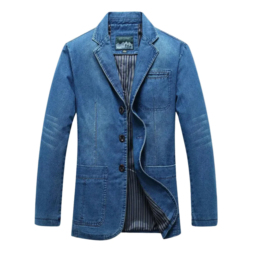 Miesten Denim Blazer Rentoon Tyyliin