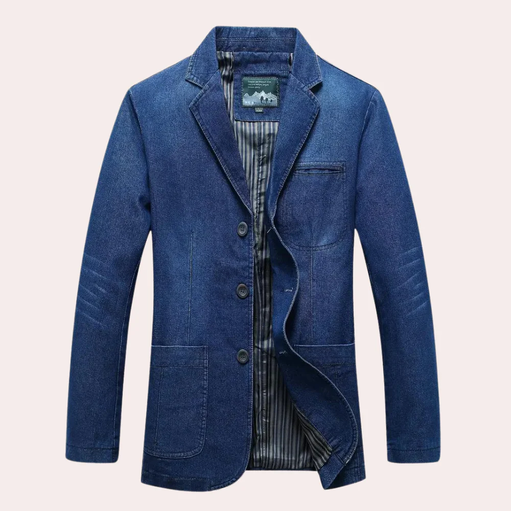 Miesten Denim Blazer Rentoon Tyyliin - Image 2