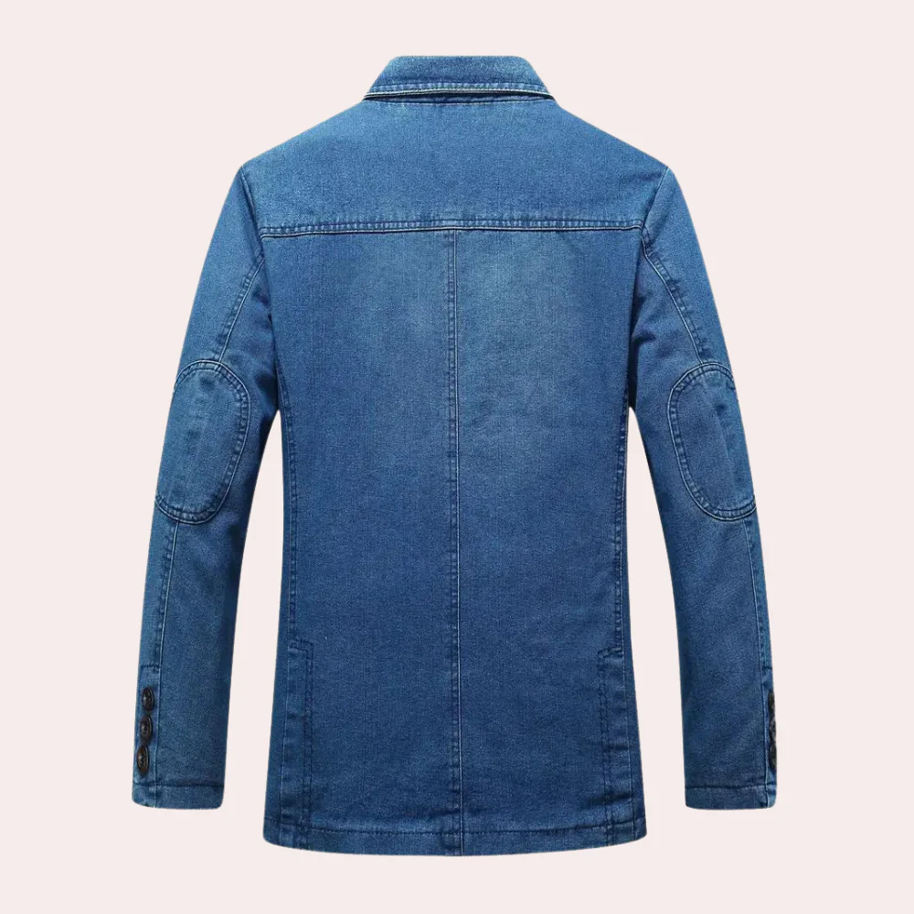 Miesten Denim Blazer Rentoon Tyyliin - Image 3