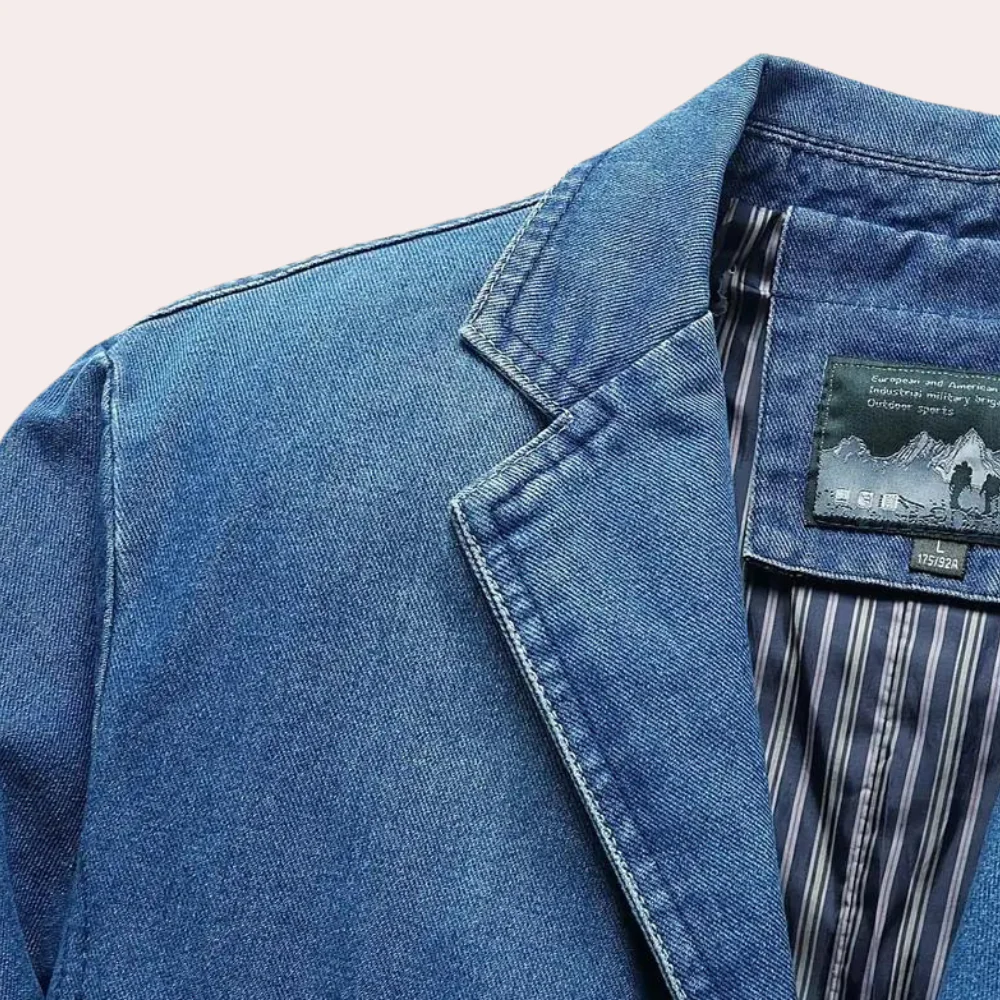 Miesten Denim Blazer Rentoon Tyyliin - Image 4