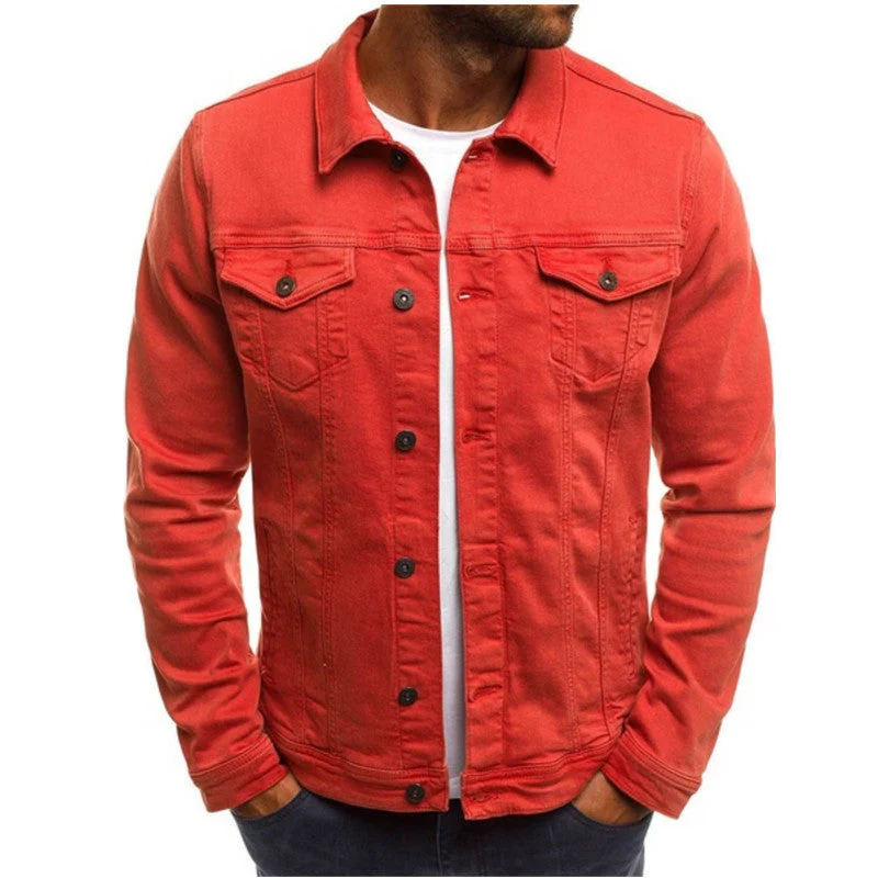 Miesten Denim Takki Regular Fit Napitettava Rintataskuilla - Image 2