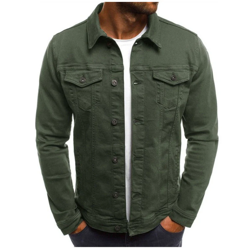 Miesten Denim Takki Regular Fit Napitettava Rintataskuilla - Image 6