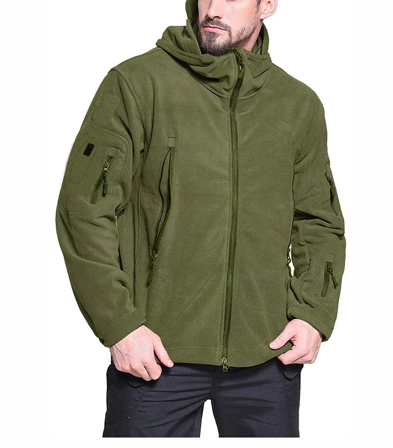 Miesten Fleece-takki Huoodilla ja Vetoketjullisilla Taskuilla - Image 3