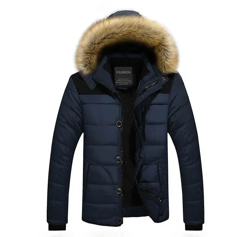 Miesten Fleece turkis alas puuvilla Parka - Image 4