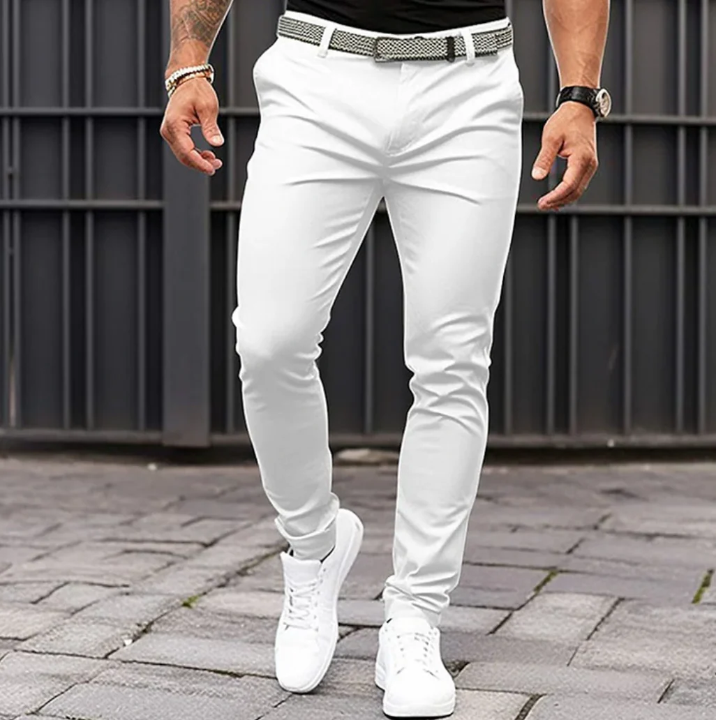 Miesten Housut Ajaton Eleganssi Korkealaatuinen Kangas - Image 3