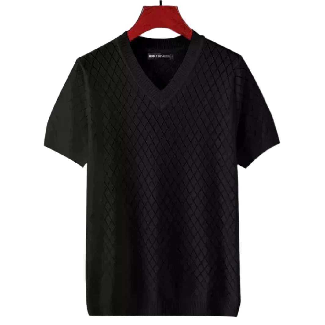 Miesten Ice Silk V-aukkoinen T-paita