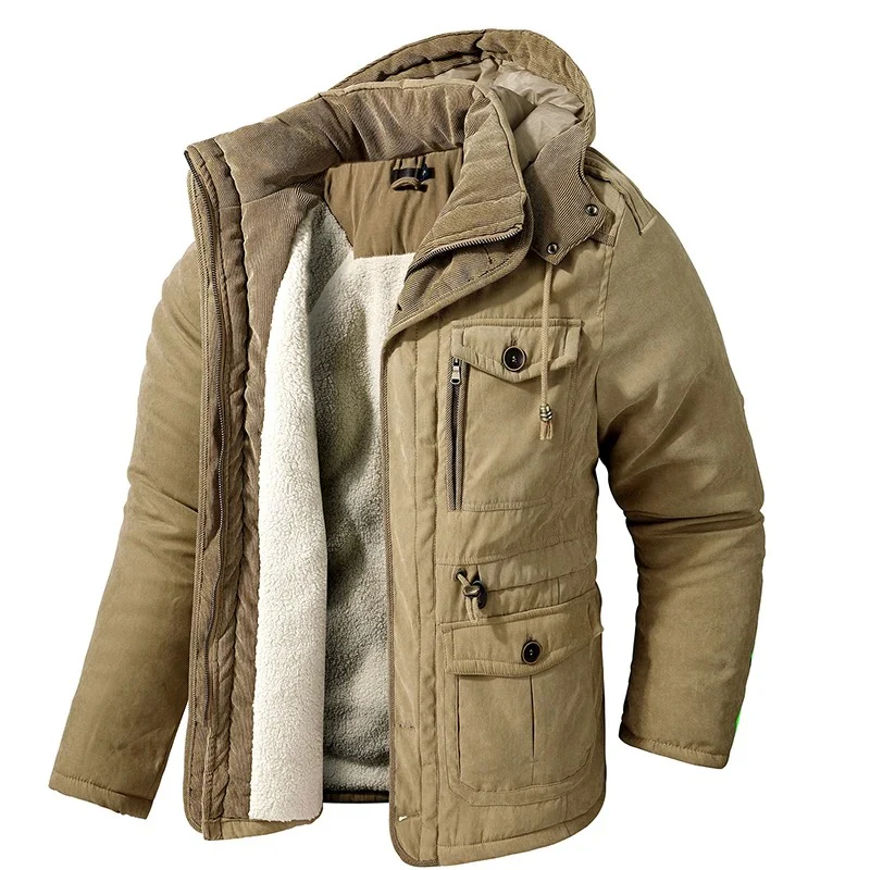 Miesten tekokashmir fleece talvitakki