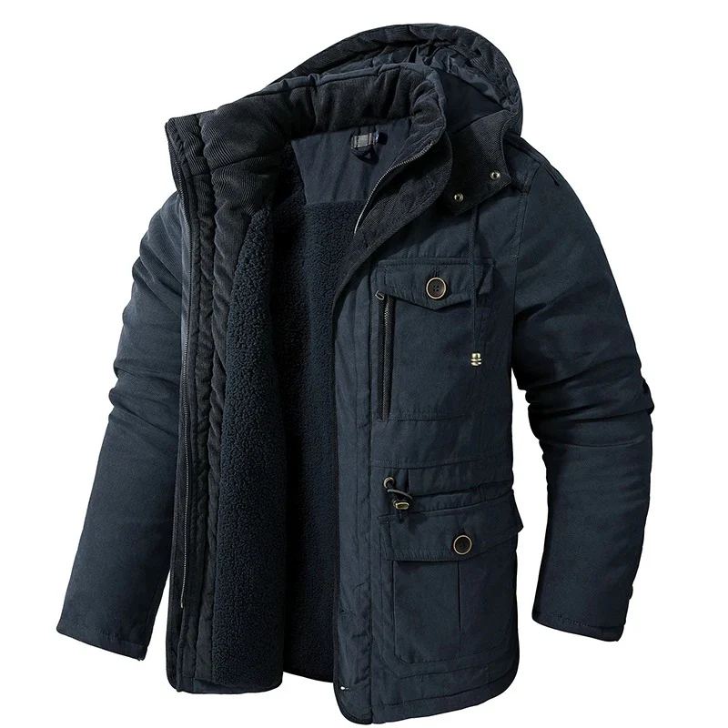 Miesten tekokashmir fleece talvitakki - Image 3