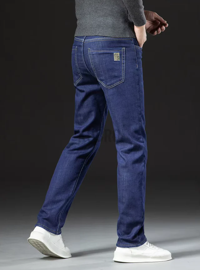 Miesten Lamb Fluff Denim Suorat housut - Image 7