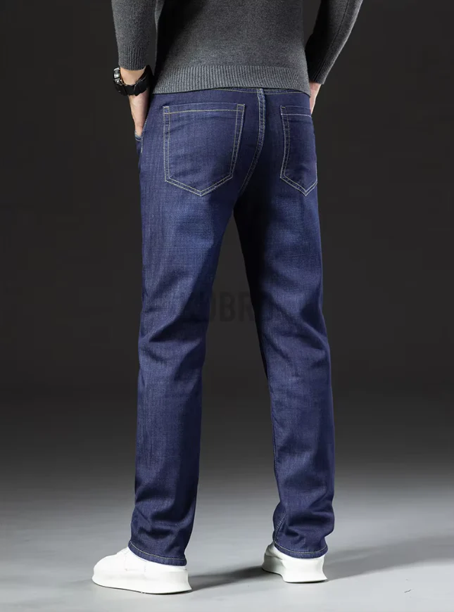 Miesten Lamb Fluff Denim Suorat housut - Image 8