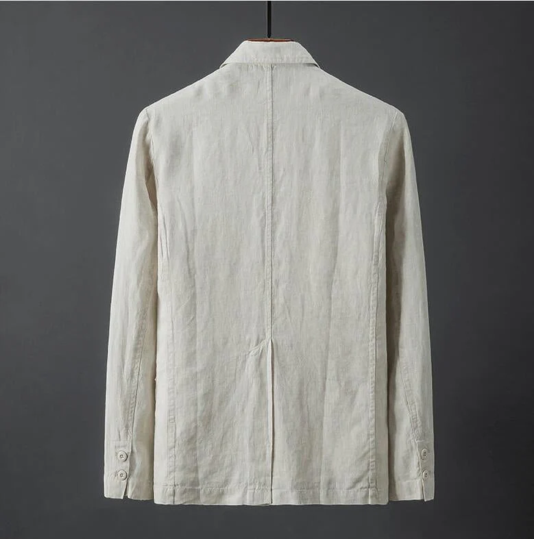 Miesten Liituraitablazer Slim Fit Pellava - Image 2
